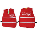 Incident Command Vest with clear card holders, 1" Stripes, (Regular and Jumbo) Red